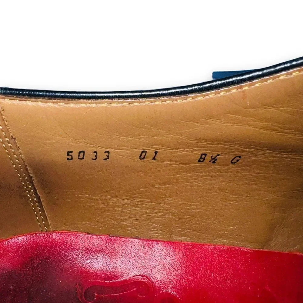 Grenson England Stanley Wingtip‎ Brogue Oxford Black Leather 5033 Men's US 9.5 G
